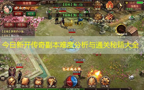 今日新开传奇副本难度分析与通关秘籍大全